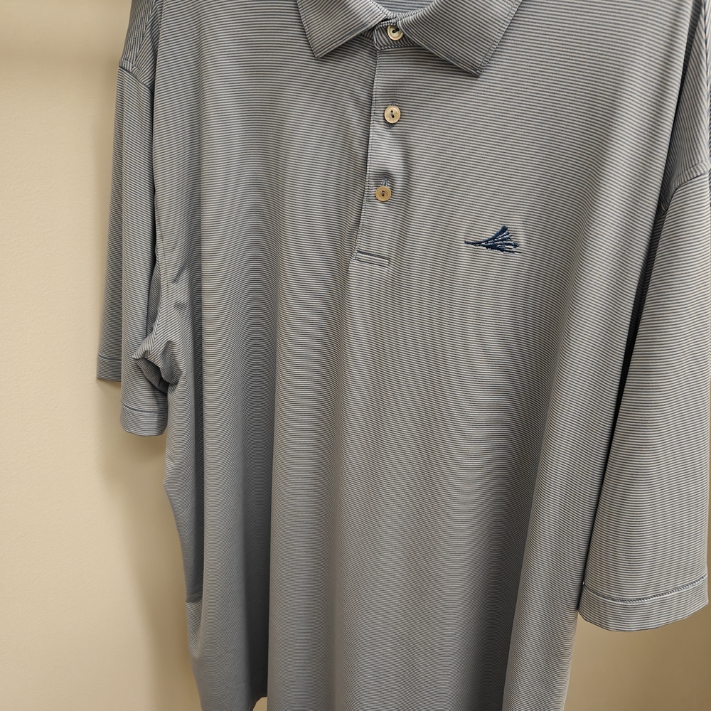 Men's Blue Striped Polo Shirt
